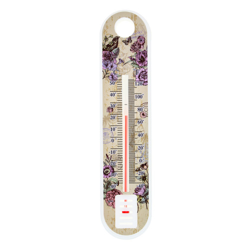 INBLOOM Термометр комнатный, пластик, 19х4см, "Цветы", на блистере INBLOOM
