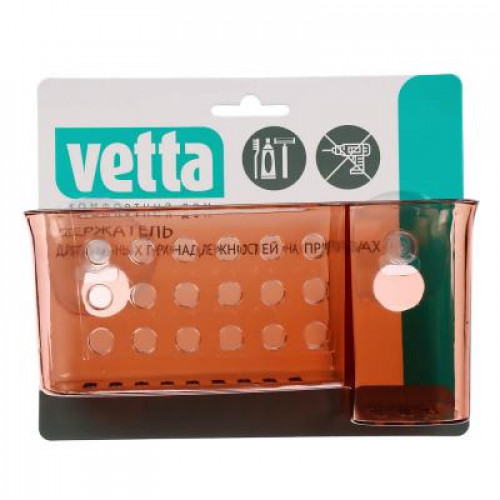 VETTA Держатель для банных принадлежностей на присосках, ПС, 16,5x5x8см, 3 цвета VETTA