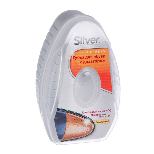 SILVER Губка-блеск для обуви с дозатором, силикон/антистатик, 6мл, бесцветный, PS3007-03/2007-03 SILVER