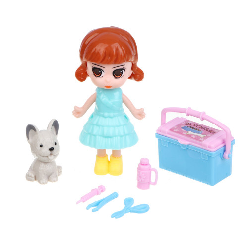 ИГРОЛЕНД Набор игровой "Кукла с питомцем", PP, ABS, 15х20,5х4 см ИГРОЛЕНД