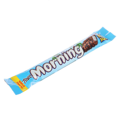 Батончик "Morning" с кокосом, покрытый молочным шоколадом с воздушными злаками 50 г (производитель не указан)