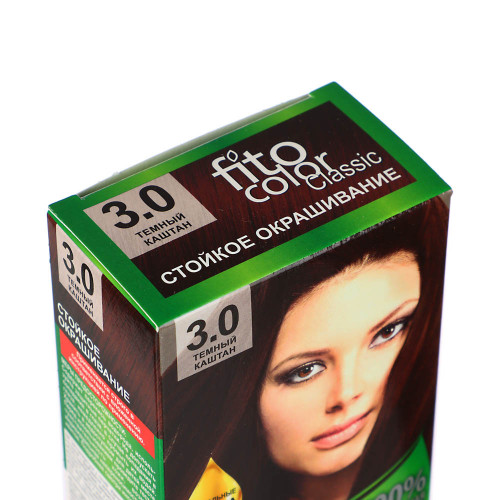 Краска для волос FITO COLOR Classic, 115 мл, тон 3.0 темный каштан FITO COLOR