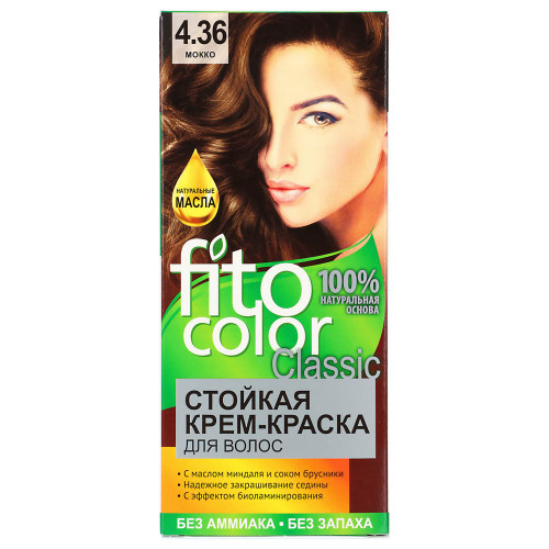 Краска для волос FITO COLOR Classic, 115 мл, тон 4.36 мокко FITO COLOR