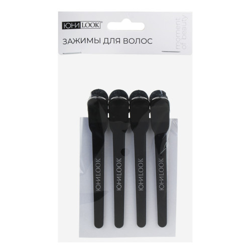 ЮНИLOOK Зажимы для волос, 4 шт., 10см, пластик, ACS-96 ЮНИLOOK