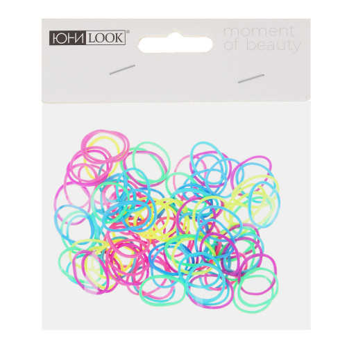 ЮНИLOOK Резинки для волос 95-100шт, d1,5см, силикон, 4 цвета, ACS-59 ЮНИLOOK