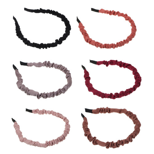 ЮНИLOOK Ободок для волос, 1см, ABS, полиэстер, 6 цветов, ACS-68 ЮНИLOOK