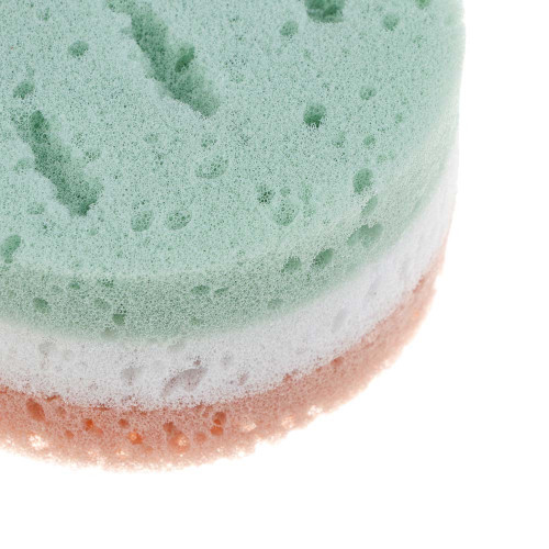 ЮL Мочалка губка поролоновая наборная сэндвич с подвесом, полиуретан, 15,5х9,5х5см, 3 цвета, МС24-01 ЮL