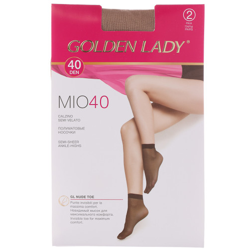 GOLDEN LADY Mio Носки женские 40 den, 2 пары, цвет телесный, р-р единый, 96% полиамид, 4% эластан (производитель не указан)
