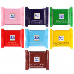 Шоколад Ritter Sport mini Яркая коллекция, 15г, 7 вкусов