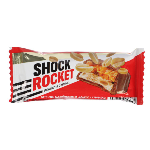 Батончик SHOCK ROCKET "Арахис и карамель", 40г (производитель не указан)