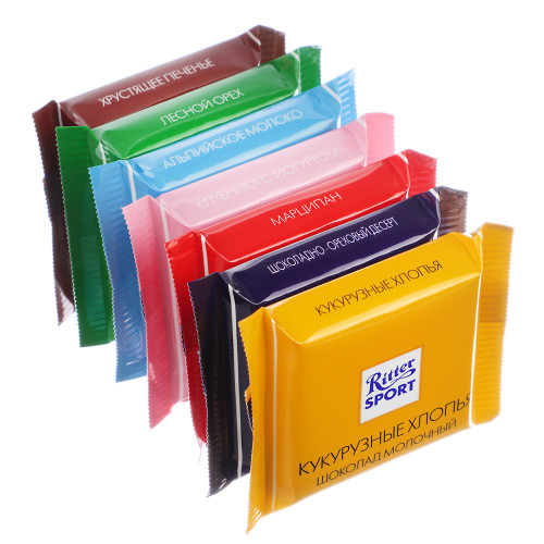 Шоколад Ritter Sport mini Яркая коллекция, 15г, 7 вкусов Ritter Sport