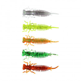AZOR FISHING Приманка силиконовая "Личинка стрекозы", 8см, 3шт, 5 цветов