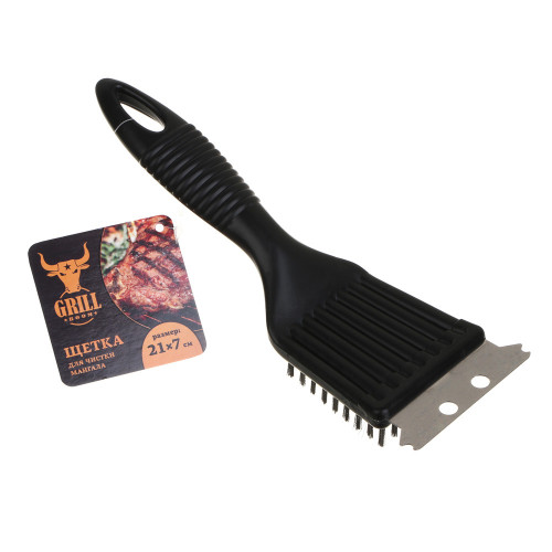 GRILLBOOM Щетка для чистки мангала с скребком, 21х7см GRILLBOOM