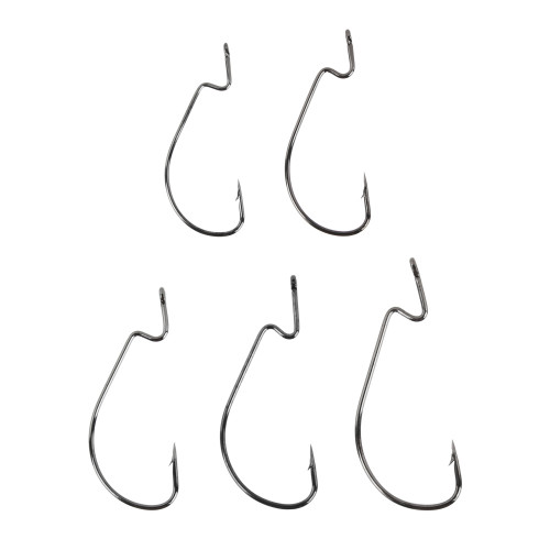 AZOR FISHING Набор крючков 5шт, оффсетный №2, 1,1/0,2/0,3/0, высокоугл. сталь, черный никель AZOR FISHING
