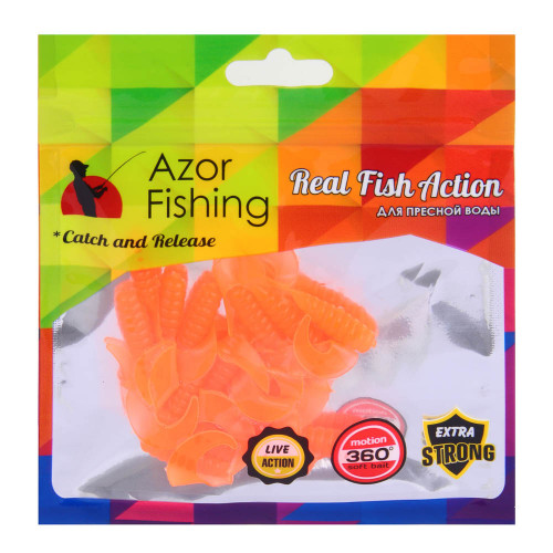 AZOR FISHING Приманка мягкая K.Good , силикон, 4см, 15шт. в уп, 5 цветов AZOR FISHING