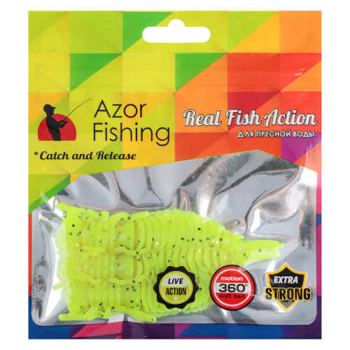 AZOR FISHING Приманка силиконовая "Личинка стрекозы", 8см, 5шт, 5 цветов AZOR FISHING