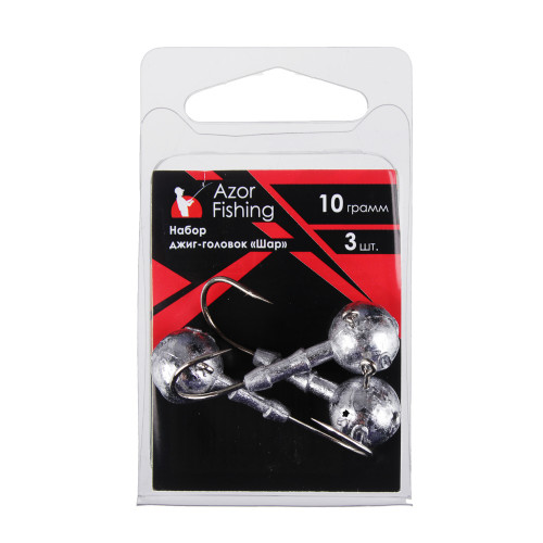 AZOR FISHING Набор джиг-головок "Шар", 3 шт., 7,5г; 10г;12г;14г;18г, 5 видов AZOR FISHING