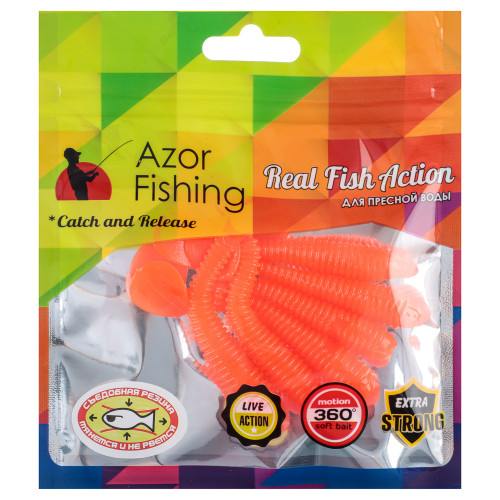 AZOR FISHING Приманка мягкая Виброхвост 3.0, силикон Премиум, 75 мм, 6 шт. в уп., микс цветов AZOR FISHING