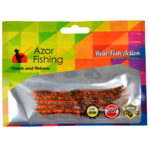 AZOR FISHING Приманка мягкая Червяк 4.0, силикон Премиум, 100 мм, 5 шт. в уп., микс цветов AZOR FISHING