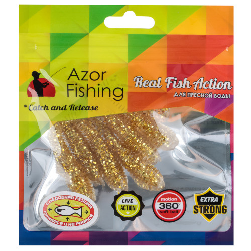 AZOR FISHING Приманка мягкая Виброхвост 3.0, силикон Премиум, 75 мм, 6 шт. в уп., микс цветов AZOR FISHING