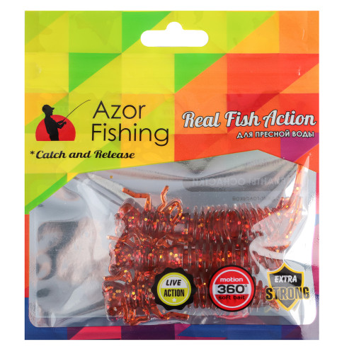 AZOR FISHING Приманка силиконовая "Личинка стрекозы", 8см, 5шт, 5 цветов AZOR FISHING