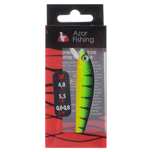 AZOR FISHING Воблер "Мини Минноу", F, 4,0гр, 55мм, 0,0-0,8м, 5 цветов AZOR FISHING