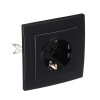 FORZA Розетка скрытой установки с зазем. контактом RS 16-133-Ч, 250В, 16А, IP20, 85x85x46 мм, чёрная FORZA