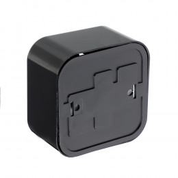 FORZA Розетка с заземляющим контактом RA 16-133-Ч, 250В, 16А, IP20, 65x65x41 мм, чёрная УХЛ4