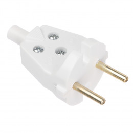 FORZA Вилка штепсельная В6-001, УХЛ4, 250В, 6А, IP20, 70x36,5x36,5 мм белая