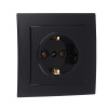 FORZA Розетка скрытой установки с зазем. контактом RS 16-133-Ч, 250В, 16А, IP20, 85x85x46 мм, чёрная FORZA