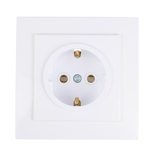 FORZA Розетка скрытой установки с зазем. контактом RS 16-133-Б, 250В, 16А, IP20, 85x85x46 мм, белая FORZA
