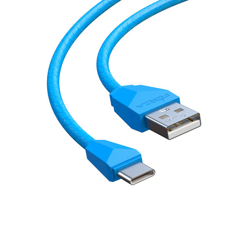 FORZA Кабель для зарядки Комфорт Type-C, 1м, 1А, PVC, прорезиненный, 5 цветов, пакет FORZA