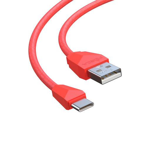 FORZA Кабель для зарядки Комфорт Type-C, 1м, 1А, PVC, прорезиненный, 5 цветов, пакет FORZA