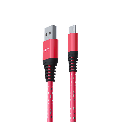 FORZA Кабель для зарядки Звёздное небо Micro USB, 1м, 2А, 4 цвета, пакет FORZA