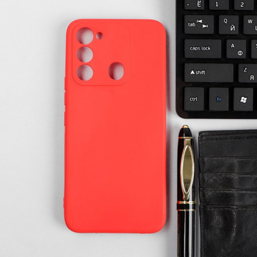 Чехол Red Line Ultimate, для телефона Tecno Spark 8c, силиконовый, красный Red Line