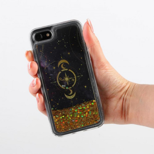 Чехол для телефона iPhone 7,8 с блёстками внутри Stars, 6.8 × 14 см Like me