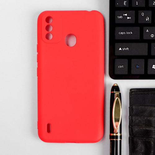 Чехол Red Line Ultimate, для телефона Itel A48, силиконовый, красный Red Line