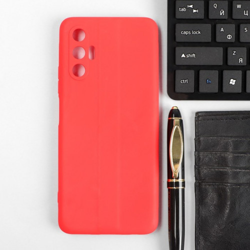 Чехол Red Line Ultimate, для телефона Tecno Pova 3, силиконовый, красный Red Line