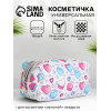 Косметичка на молнии, маленькая, с рисунком, белая (производитель не указан)
