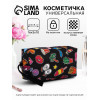 Косметичка дорожная на молнии, с ручкой, с принтом, чёрная (производитель не указан)