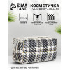 Косметичка на молнии объёмная, маленькая, с рисунком, чёрная (производитель не указан)