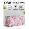 Косметичка на молнии, с рисунком, маленькая, с рисунком, розовая (производитель не указан)