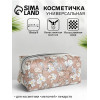 Косметичка на молнии, с рисунком, маленькая, с рисунком, коричневая (производитель не указан)