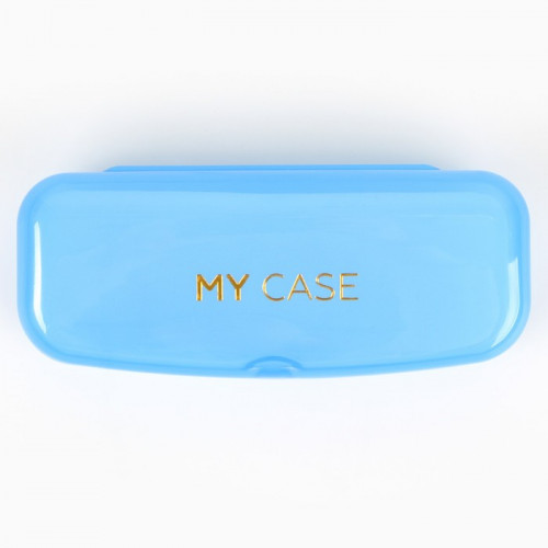 Футляр для очков My case, голубой,  15,5 х 5,2 х 3,5 см (производитель не указан)