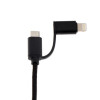 Кабель Windigo, 2 в 1, microUSB/Lightning - USB, 2 А, нейлон оплетка, 1 м, черный Windigo