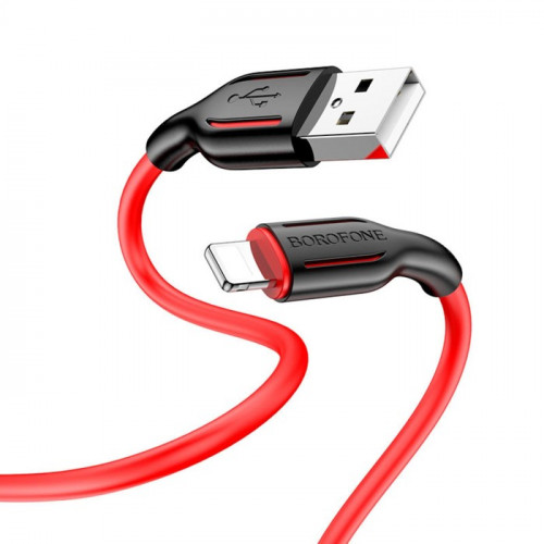 Кабель Borofone BX63, Lightning - USB, 2.4 А, 1 м, TPE оплётка, красный Borofone