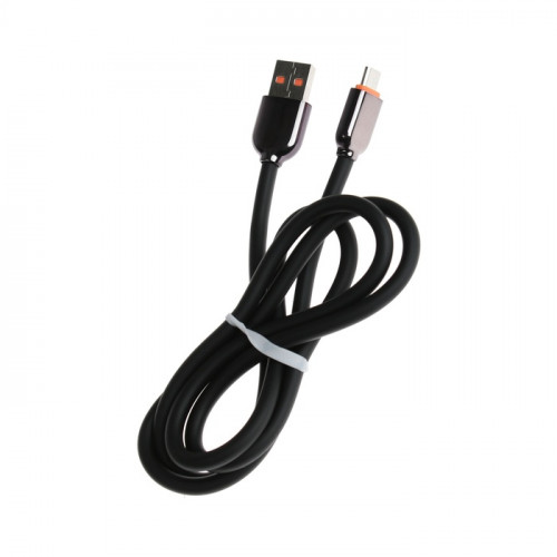 Кабель MicroUSB - USB, 2.4 A, оплётка PVC, 1 метр, чёрный (производитель не указан)