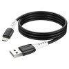 Кабель Hoco X82, MicroUSB - USB, 2.4 А, 1 м, оплётка силикон, чёрный Hoco