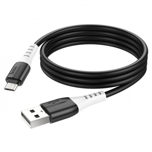 Кабель Hoco X82, MicroUSB - USB, 2.4 А, 1 м, оплётка силикон, чёрный Hoco