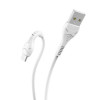 Кабель Hoco X37, microUSB - USB, 2.4 А, 1 м, PVC оплетка, белый Hoco